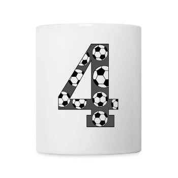 4e anniversaire Football Grey - Mug blanc - blanc - Devant