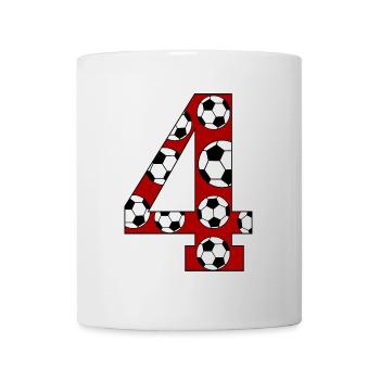 4th Birthday Football Red - Mug - white - Front