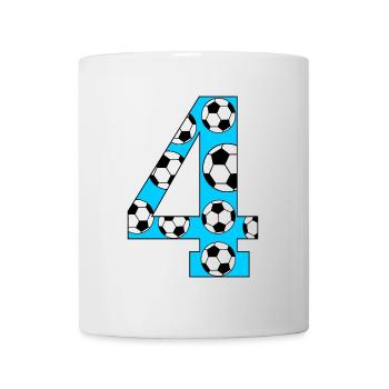 4. Geburtstag Fußball blau - Tasse - Weiß - Vorne