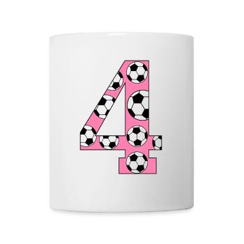 4ème anniversaire Football Rose - Mug blanc - blanc - Devant
