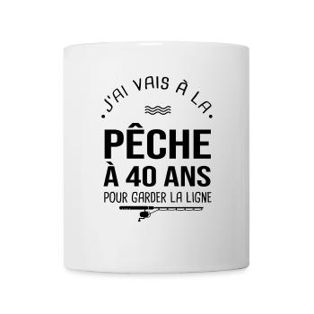 40 ans je vais à la pêche pour garder la ligne - Mug blanc - blanc - Devant