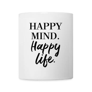 Heureux l'esprit Happy Life - Mug blanc - blanc - Devant