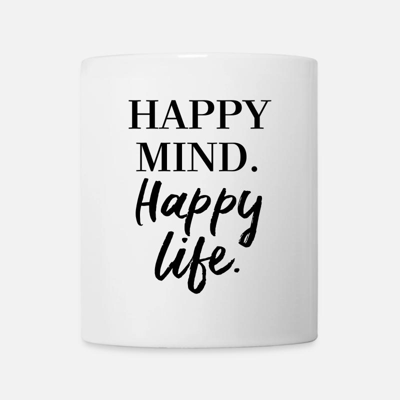 Heureux l'esprit Happy Life - Mug blanc - blanc