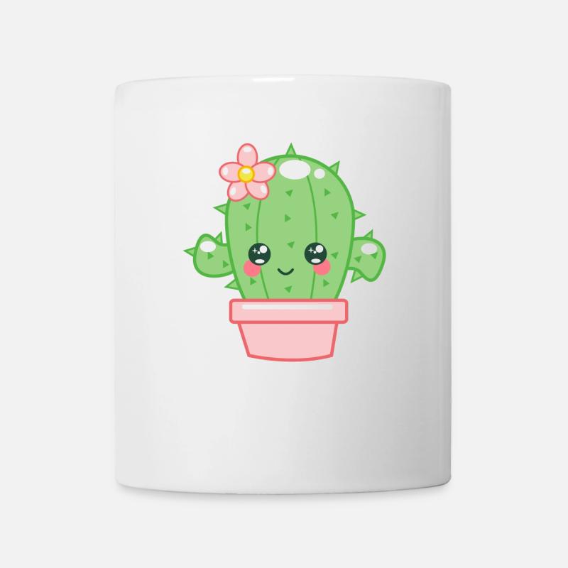 Cactus Kawaii - Mug blanc - blanc