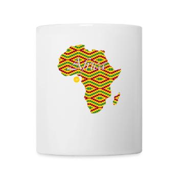 Woezoo - Afrika Karte bedruckter Stoff - Tasse - Weiß - Vorne