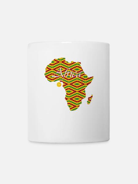 Woezoo - Carte Afrique tissu imprimé - Mug blanc - blanc