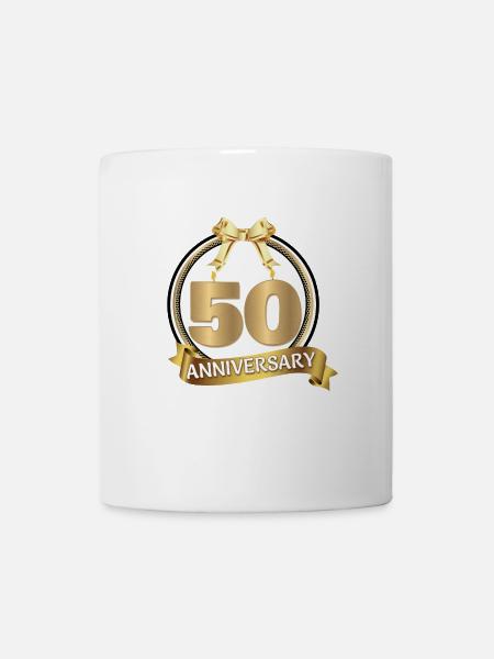 50e anniversaire de mariage d'or - Mug blanc - blanc