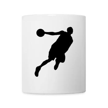 Basketballer-Silhouette, Dynamisches Sport-Design - Tasse - Weiß - Vorne