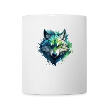 Graffiti de loup bleu - Mug blanc - blanc - Devant