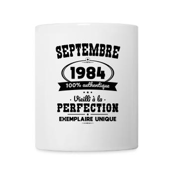 40-jähriges Jubiläum - September 1984 Perfektion - Tasse - Weiß - Vorne