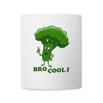 Bro Cool I - Brokkoli, Gemüse, vegetarisch, vegan - Tasse - Weiß - Vorne