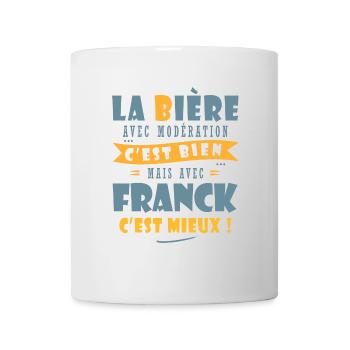 Franck Bière Cadeau Humour cadeau franck - Mug blanc - blanc - Devant
