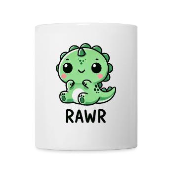 Mignon Dino T-Rex Chibi Roar Dessin animé - Mug blanc - blanc - Devant