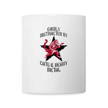 Chat Heavy Metal Musique Dire Humour Drôle - Mug blanc - blanc - Devant
