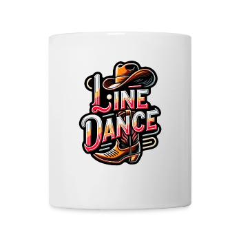 Design de danse en ligne coloré avec chapeau de cow-boy - Mug blanc - blanc - Devant