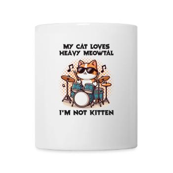 Heavy Metal Katze Musik Humor lustige Geschenkidee - Tasse - Weiß - Vorne