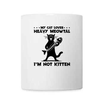 Heavy Metal Chat Musique Humour Drôle Idée Cadeau - Mug blanc - blanc - Devant