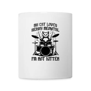 Heavy Metal Katze Musik Humor lustige Geschenkidee - Tasse - Weiß - Vorne