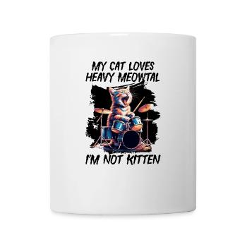 Heavy Metal Katze Musik Humor lustige Geschenkidee - Tasse - Weiß - Vorne