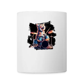 Rock Musik Katze Lustig Humor Geschenkidee - Tasse - Weiß - Vorne