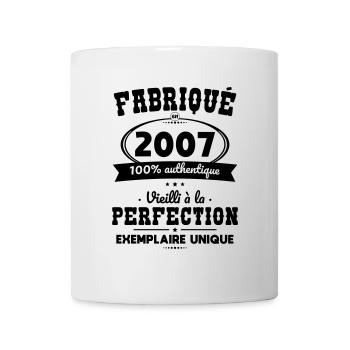 Anniversaire 18 ans - Fabriqué en 2007 - Mug blanc - blanc - Devant