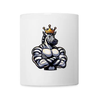 Entraînement de remise en forme Zebra King musclé - Mug blanc - blanc - Devant