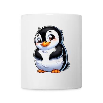 Süßer schüchterner Cartoon Pinguin - Tasse - Weiß - Vorne