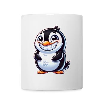 Cute Penguin Cartoon Grin Laughing Joy - Mug - white - Front
