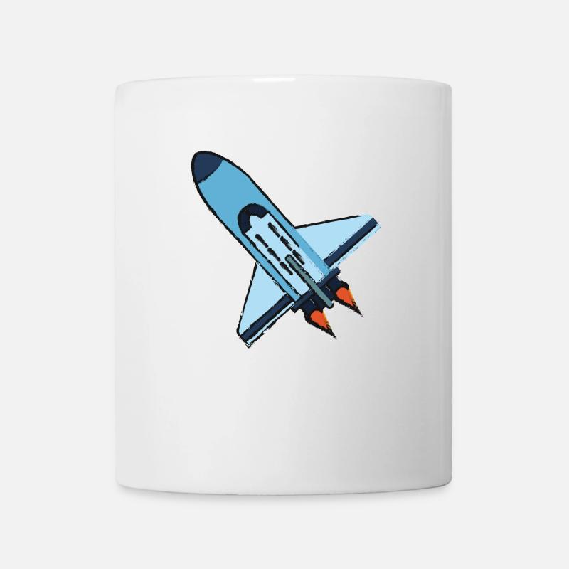 Raketenschiff - Tasse - Weiß