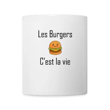 Les burgers c'est la vie - Mug blanc - blanc - Devant