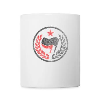 MEDALLIE KREIS ANTIFA FLAGGEN ROT STERN - Tasse - Weiß - Vorne