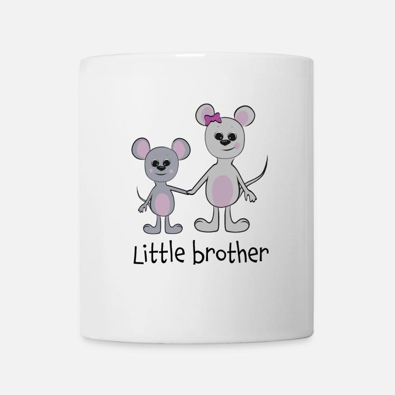 doux souris frères et soeurs « Little Brother » - Mug blanc - blanc