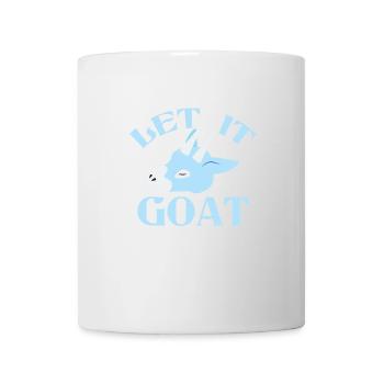 laisse-le chèvre avec un jeu de mots drôle - Mug blanc - blanc - Devant