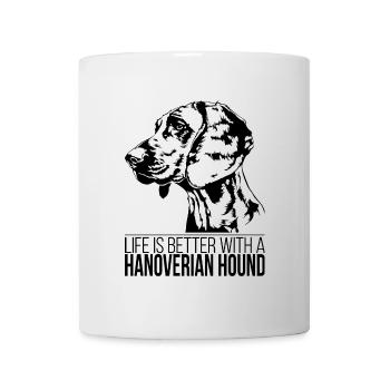 Hanoverian HOUND la vie est meilleure Hundespruch Hunde - Mug blanc - blanc - Devant