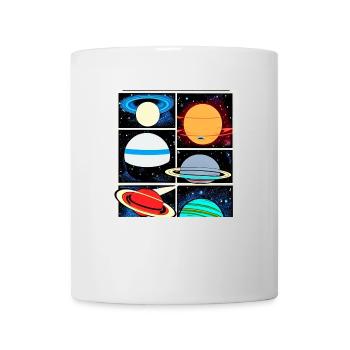 Planeten im Weltraum-Comic-Stil - Tasse - Weiß - Vorne