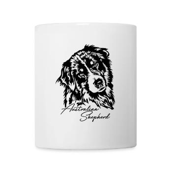 BERGER AUSTRALIEN Chiens australiens Portrait Wilsigns - Mug blanc - blanc - Devant