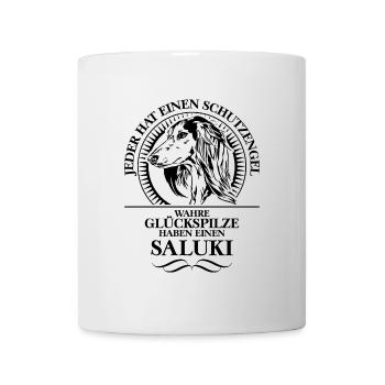 SALUKI Schutzengel Hundespruch Hunde Wilsigns - Tasse - Weiß - Vorne