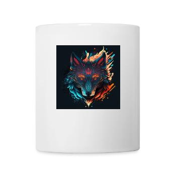Abstrakter Wolfskopf - Tasse - Weiß - Vorne