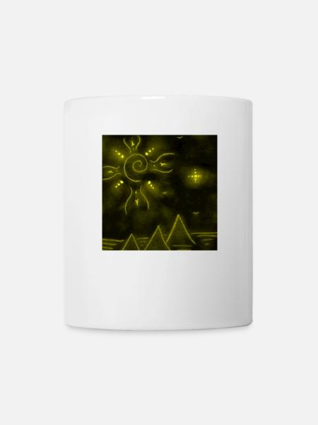 SONNE UND GELBE PYRAMIDEN - Tasse - Weiß