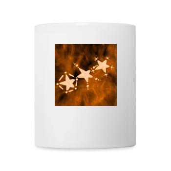 DREI ORANGEFARBENE STERNE - Tasse - Weiß - Vorne