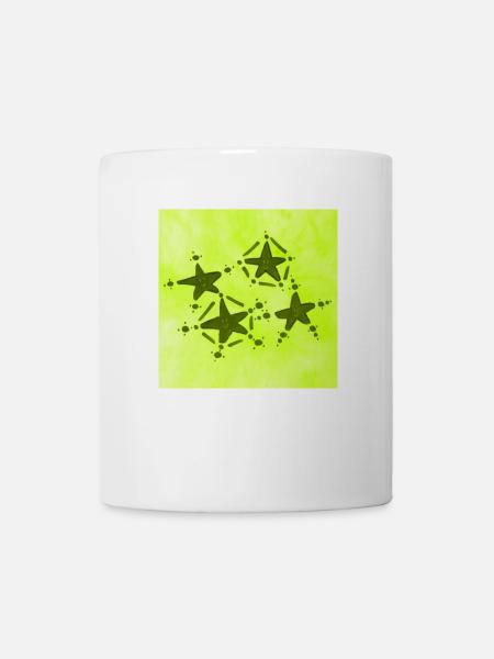 4 STERNE LÄCHELN GELB - Tasse - Weiß