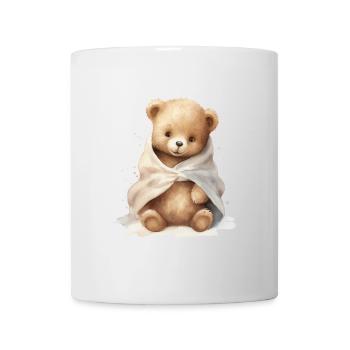 Baby Bär mit Handtuch, handgemalt - Tasse - Weiß - Vorne
