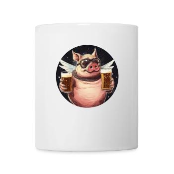 Flying pig with beer - Mug - white - Front