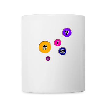 Schaltflächen mit Zeichen - Tasse - Weiß - Vorne