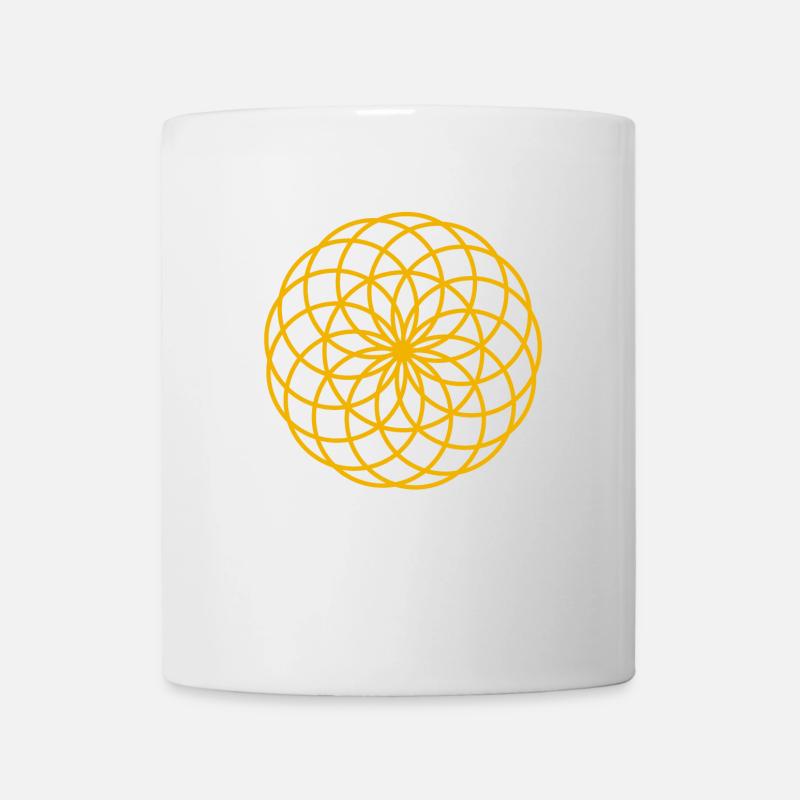 Lotus des Lebens Symbol gold - Tasse - Weiß