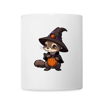 Jolie loutre d’Halloween avec chapeau de sorcière. - Mug blanc - blanc - Devant