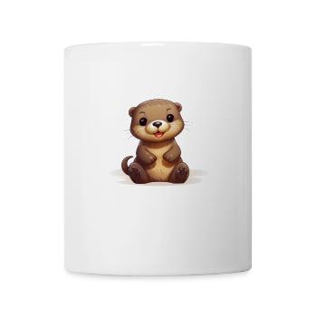 Mignon bébé loutre - Mug blanc - blanc - Devant