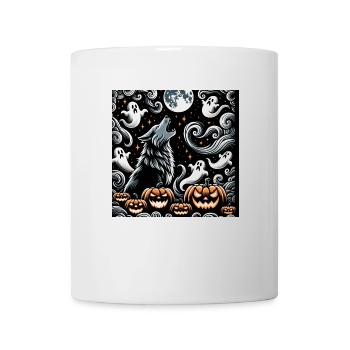 Loup et Halloween - Mug blanc - blanc - Devant