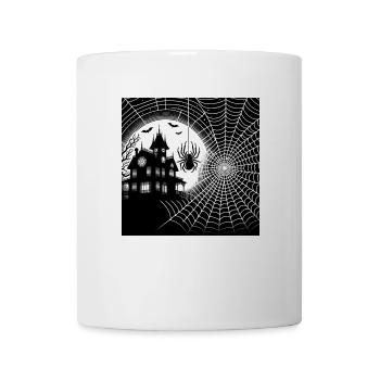 Halloween with spider and haunted castle - Mug - white - Front