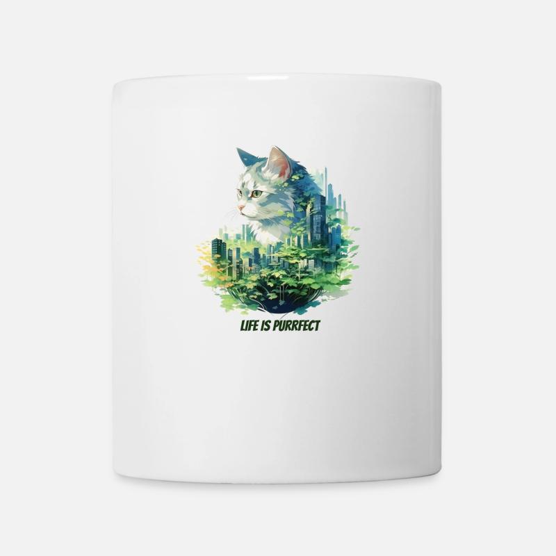 Living the Purrfect Life - Mug - white